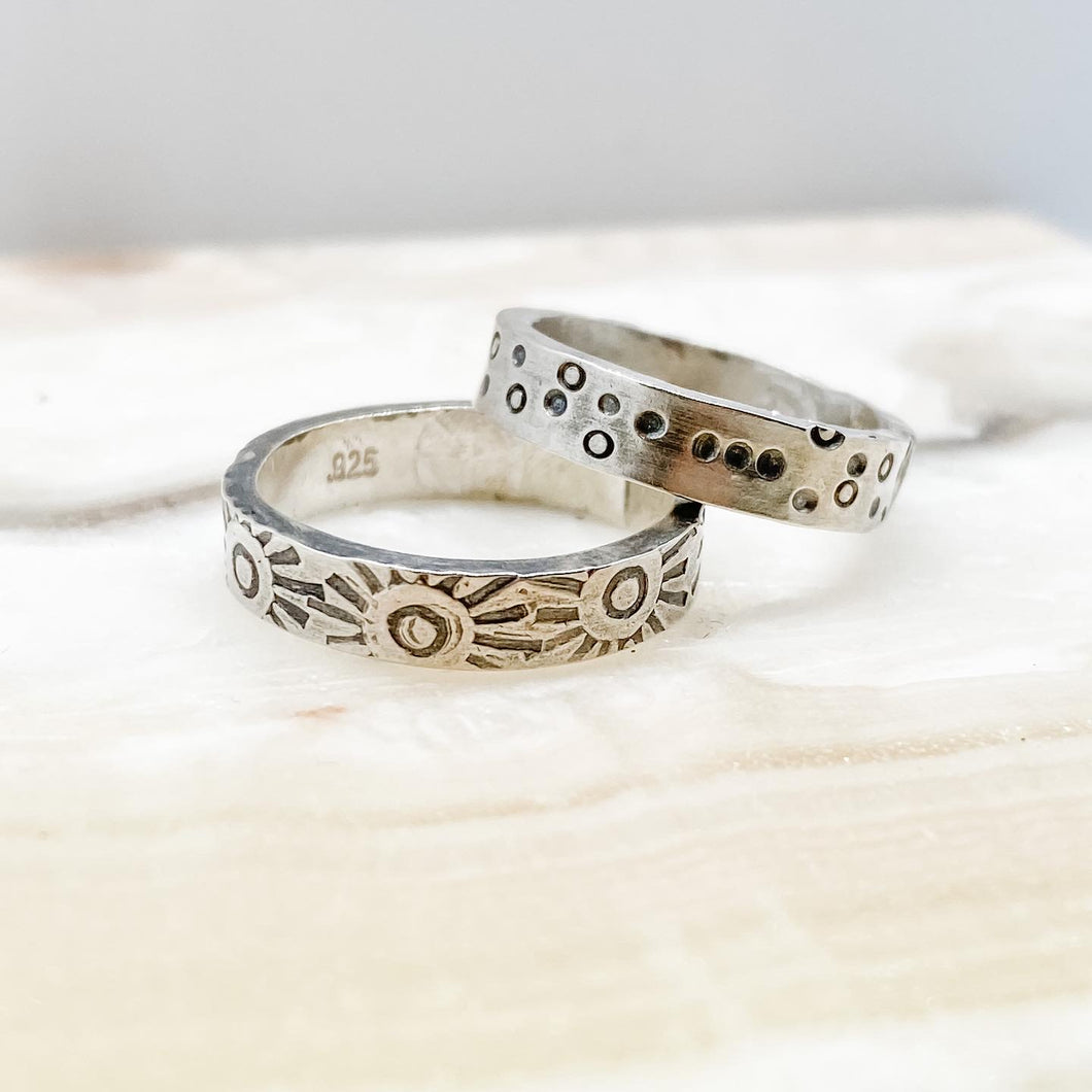 Dot Matrix Stamped Ring